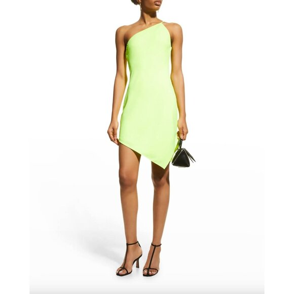 ET OCHS Mia Asymmetric Mini Dress Light Green Womens Size 4 - Picture 8 of 8